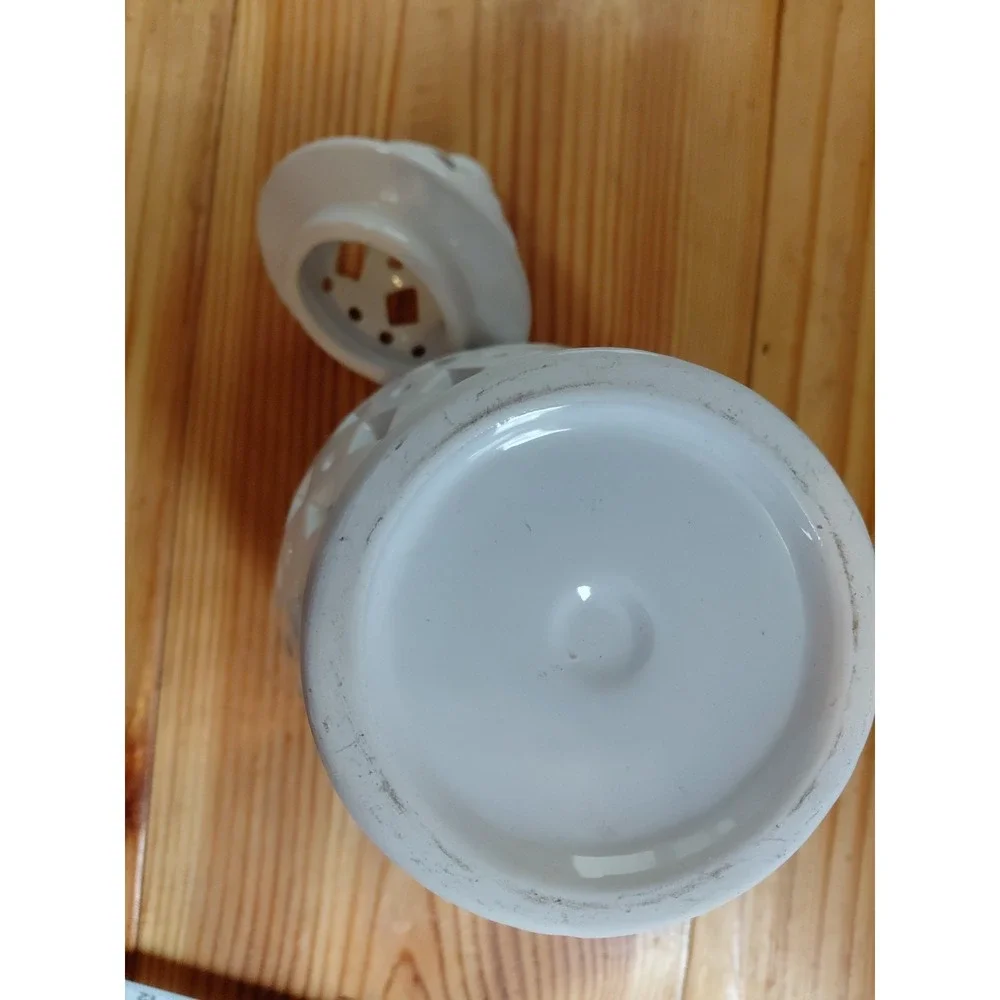 Unbranded‎ Ginger Jar Medium Pierced Porcelain Candle Lantern White